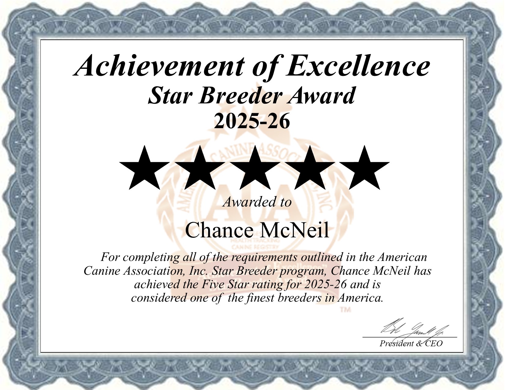 Chance, Mcneil, dog, breeder, star, certificate, Chance-Mcneil, Harrisburg. SD, South Dakota, puppy, dog, kennels, mill, puppymill, usda, 5-star, aca, ica, registered, Bulldog